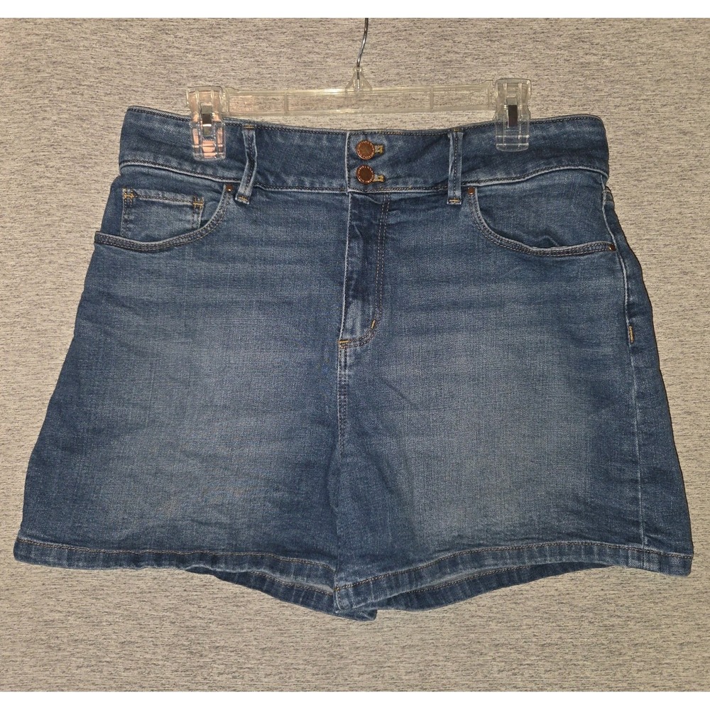 Ann Taylor LOFT Jean Shorts Women's Sz 10 Stretch Blue Denim 4" Inseam High Rise